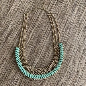 Gold and turquoise statement necklace